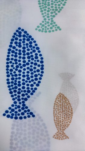 Zuhanyfüggöny textil 180*200 cm halacska mintás