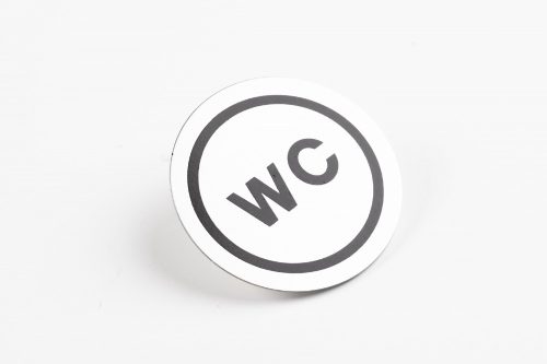 Öntapadós, WC feliratos fém tábla