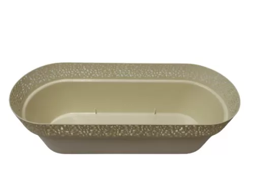 Balkonláda, csipkés, fehér műanyag, 50 cm