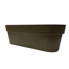 Balkonláda, 50 cm, barna kötött mintával