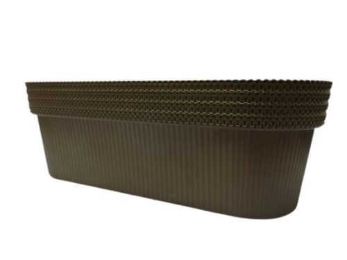 Balkonláda, 50 cm, barna kötött mintával