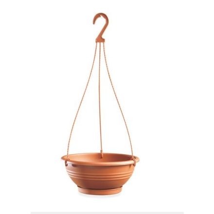 Függeszthető virágcserép aljjal 30 cm terrakotta műanyag
