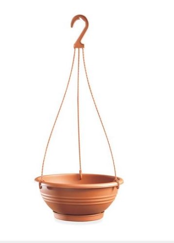 Függeszthető virágcserép aljjal 30 cm terrakotta műanyag