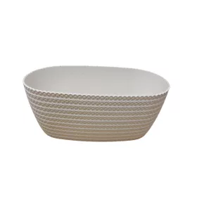 Virágláda, 38 cm, fehér, fonott