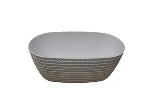 Virágláda, 38 cm, fehér, fonott