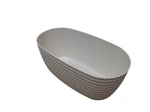 Virágláda, 38 cm, fehér, fonott
