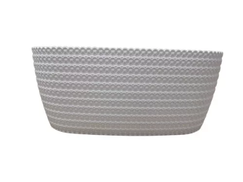 Virágláda, 38 cm, fehér, fonott