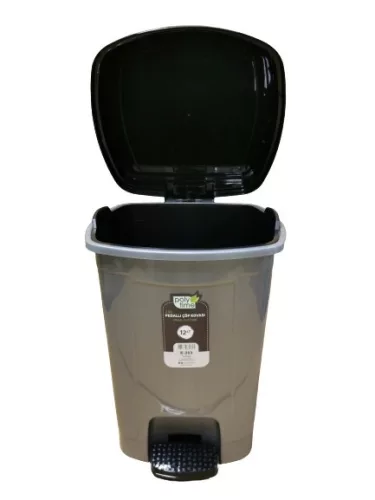 Pedálos szemetes (12 l), szürke (KKS)
