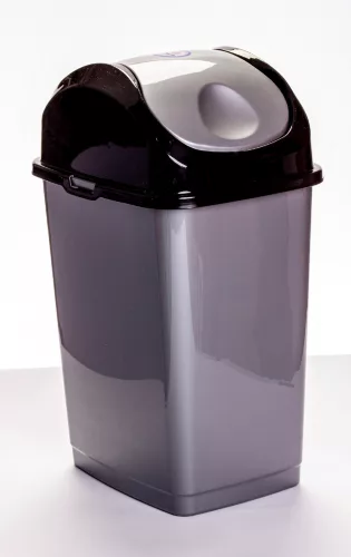 Billenős slim szemetes szürke színben (18 L-es)