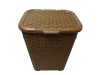 Rattan hatású fedeles szennyestartó barna színben (45 L-es) 