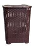 Rattan hatású fedeles szennyestartó barna színben (45 L-es) 