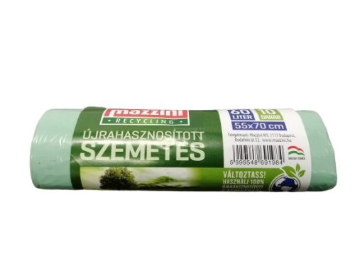 Szemeteszsák (10 db, 60 l), újrahasznosított