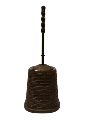 Rattan mintás wc kefe tartóval, barna