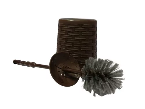 Rattan mintás wc kefe tartóval, barna