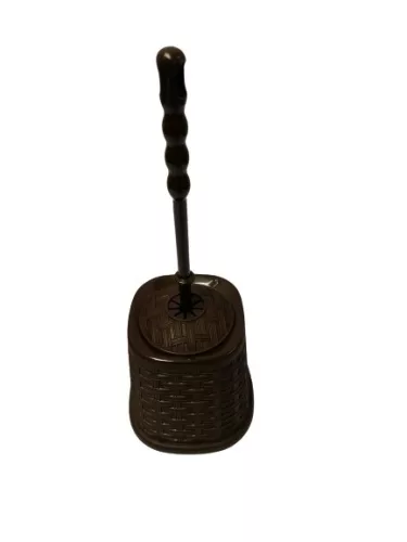 Rattan mintás wc kefe tartóval, barna