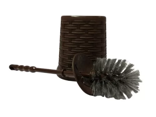 Rattan mintás wc kefe tartóval, barna