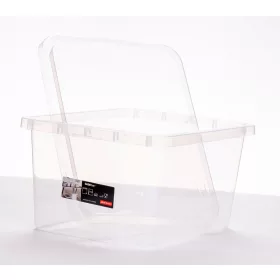 Átlátszó tároló doboz zárható tetővel (50 L-es)