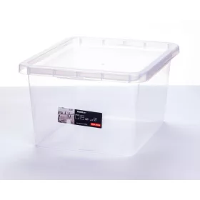 Átlátszó tároló doboz zárható tetővel (20 L-es)