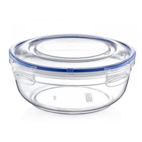   Átlátszó kerek tároló doboz, patentzáras tetővel (0,8 L-es)