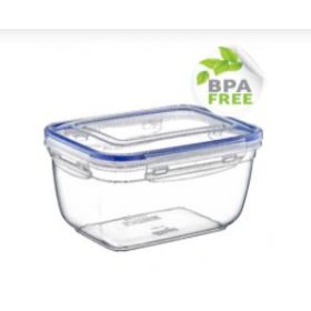   Tároló doboz szögletes patentzáras tetővel 1800 ml átlátszó