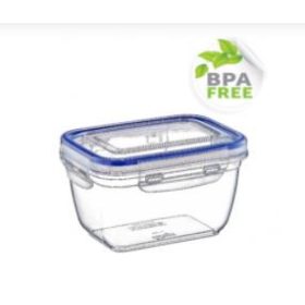   Tároló doboz szögletes patentzáras tetővel 550 ml átlátszó
