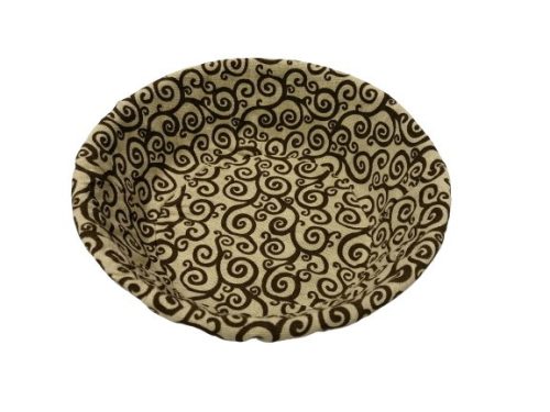 Rattan hatású kenyeres kosár textil betéttel