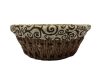 Rattan hatású kenyeres kosár textil betéttel