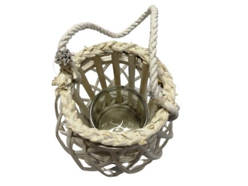 Mécsestartó, kötél füllel (fehér)