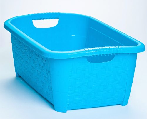 * Rattan hatású ruháskosár 20 L kék