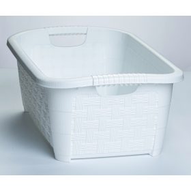 * Rattan hatású ruháskosár 20 L fehér