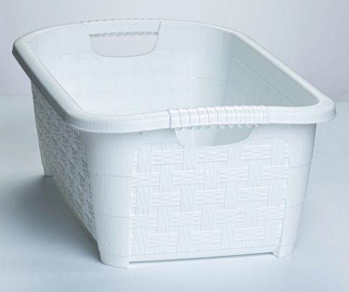 * Rattan hatású ruháskosár 20 L fehér