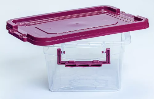 Tároló doboz bordó tetővel (4 L-es)