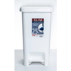 Pedálos slim szemetes fehér színben (25 L-es)