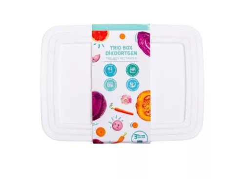 * Ételtartó 3 részes fehér