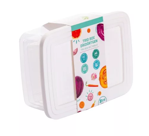 * Ételtartó 3 részes fehér