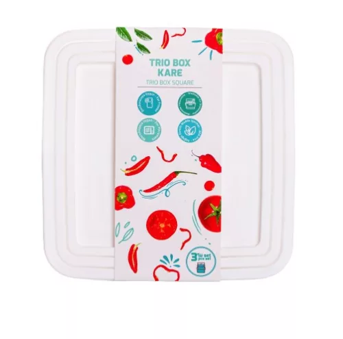 * Multibox ételtároló szett 3 részes fehér tetővel