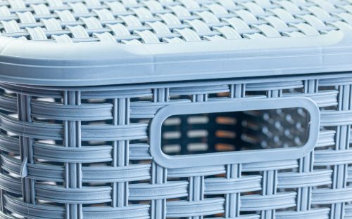 * Szennyestartó rattan hatású 60L szürke