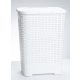 * Rattan hatású fedeles szennyestartó 45 L fehér
