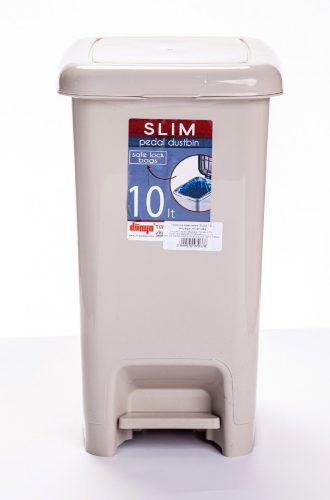 * Pedálos szemetes SLIM 10 L bézs