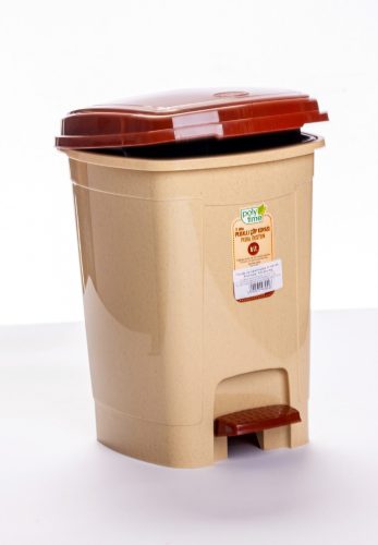 * Pedálos szemetes 6 literes bézs