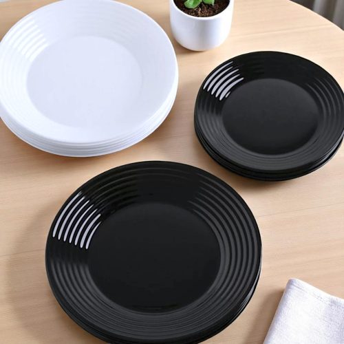 18 részes Luminarc Harena fekete-fehér étkészlet