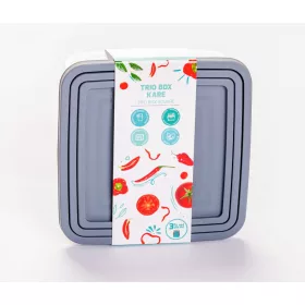   * Multibox ételtároló szett 3 részes szürke tetővel (KKS)