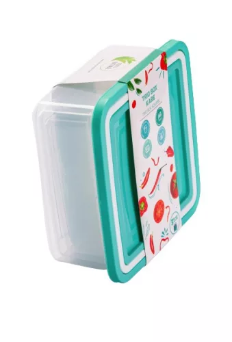 * Multibox ételtároló szett 3 részes fehér-zöld tetővel