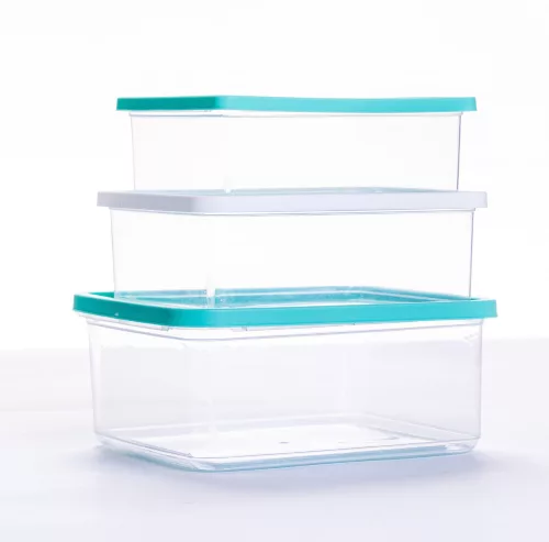 * Multibox ételtároló szett 3 részes fehér-zöld tetővel