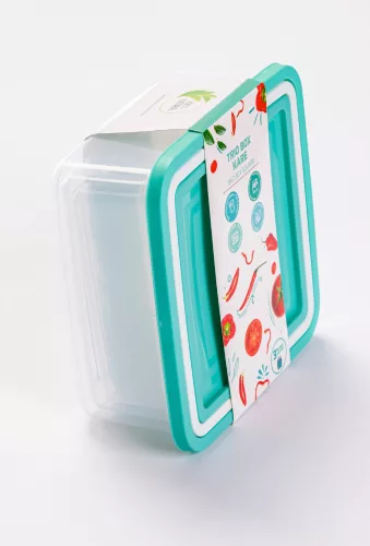 * Multibox ételtároló szett 3 részes fehér-zöld tetővel