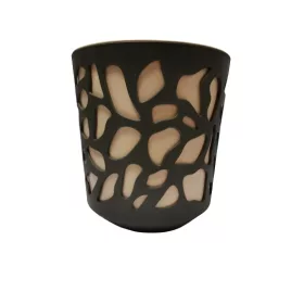 Virágkaspó betéttel, bézs, szürke; 25 cm