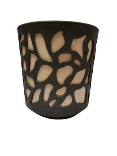 Virágkaspó betéttel, bézs, szürke; 25 cm