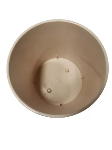Virágkaspó betéttel, bézs, szürke; 25 cm