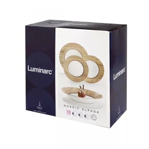 Luminarc Nordic üveg tányérkészlet, 18 részes, színes