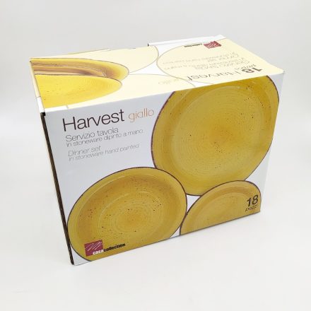 Harvest Gianno kő hatású kerámia étkészlet, 18 részes, sárga